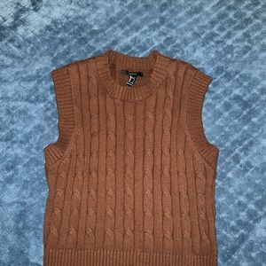 Brown knitted vest